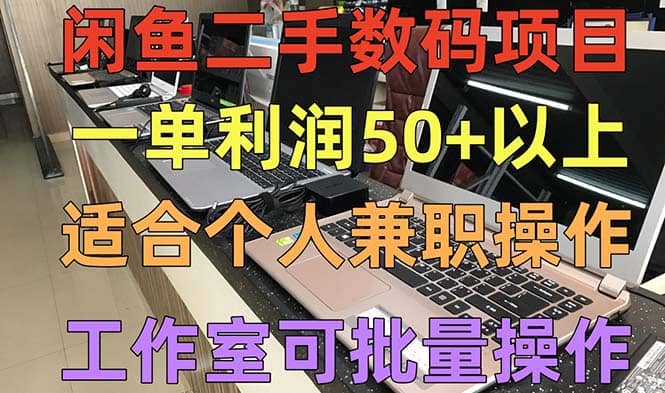 闲鱼二手数码项目，个人副业低保收入，工作室批量放大操作安创网-网创项目资源站-副业项目-创业项目-搞钱项目安创网