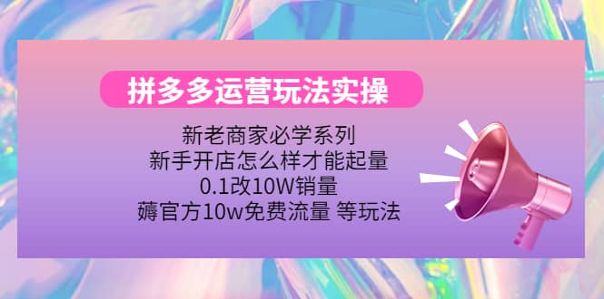 多多运营玩法实操安创网-网创项目资源站-副业项目-创业项目-搞钱项目安创网