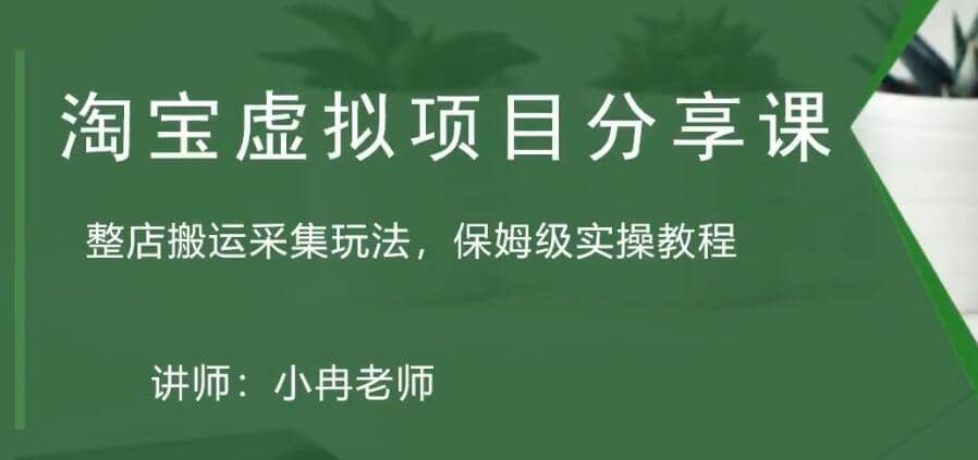 淘宝虚拟整店搬运采集玩法分享课：整店搬运采集玩法，保姆级实操教程安创网-网创项目资源站-副业项目-创业项目-搞钱项目安创网