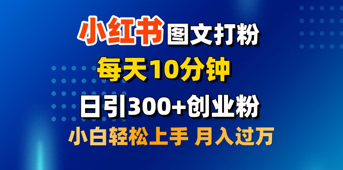 2月小红书图文打粉，每天10分钟，日引300+创业粉，小白轻松月入过万安创网-网创项目资源站-副业项目-创业项目-搞钱项目安创网