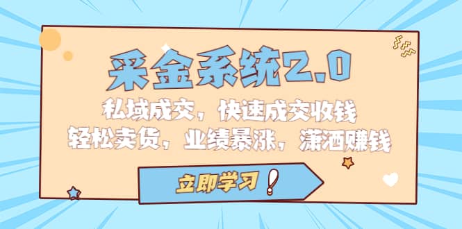 采金 系统2.0，私域成交，快速成交收钱，轻松卖货，业绩暴涨，潇洒赚钱安创网-网创项目资源站-副业项目-创业项目-搞钱项目安创网