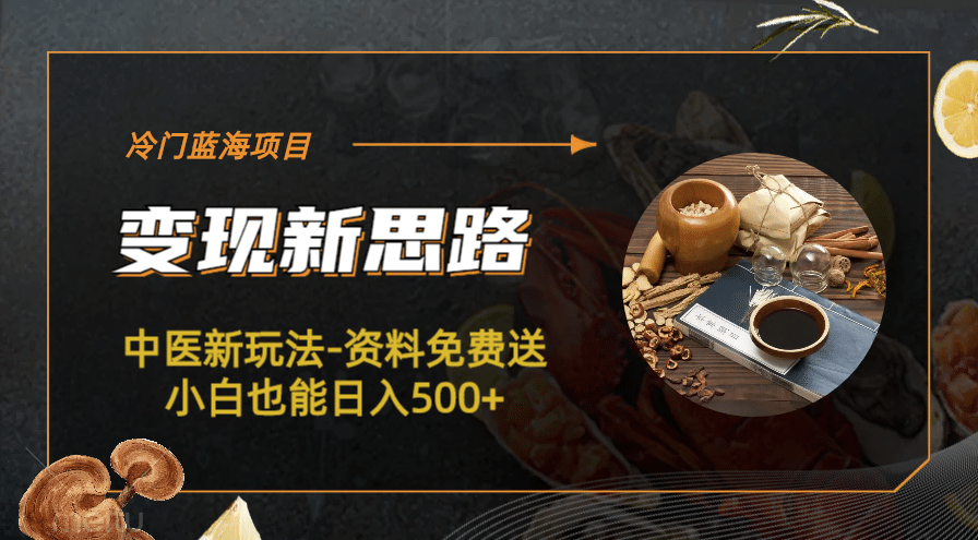 冷门蓝海项目-中医新玩法-冷门蓝海项目-中医新玩法-资料免费送小白也能日入500+500+安创网-网创项目资源站-副业项目-创业项目-搞钱项目安创网