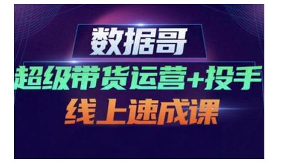 数据哥·超级带货运营+投手线上速成课，快速提升运营和熟悉学会投手技巧安创网-网创项目资源站-副业项目-创业项目-搞钱项目安创网