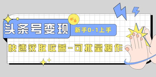 2023头条号实操变现课：新手0-1轻松上手，快速获取收益-可批量操作安创网-网创项目资源站-副业项目-创业项目-搞钱项目安创网