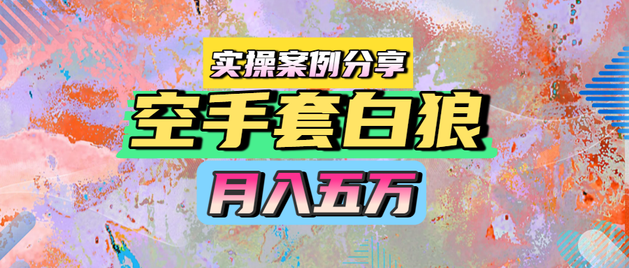 空手套白狼，月入五万，实操案例分享安创网-网创项目资源站-副业项目-创业项目-搞钱项目安创网
