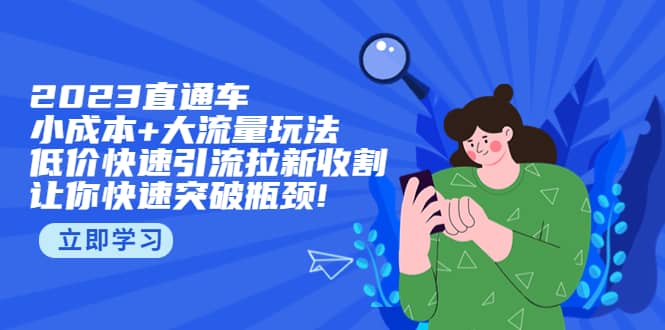 2023直通小成本+大流量玩法，低价快速引流拉新收割，让你快速突破瓶颈安创网-网创项目资源站-副业项目-创业项目-搞钱项目安创网