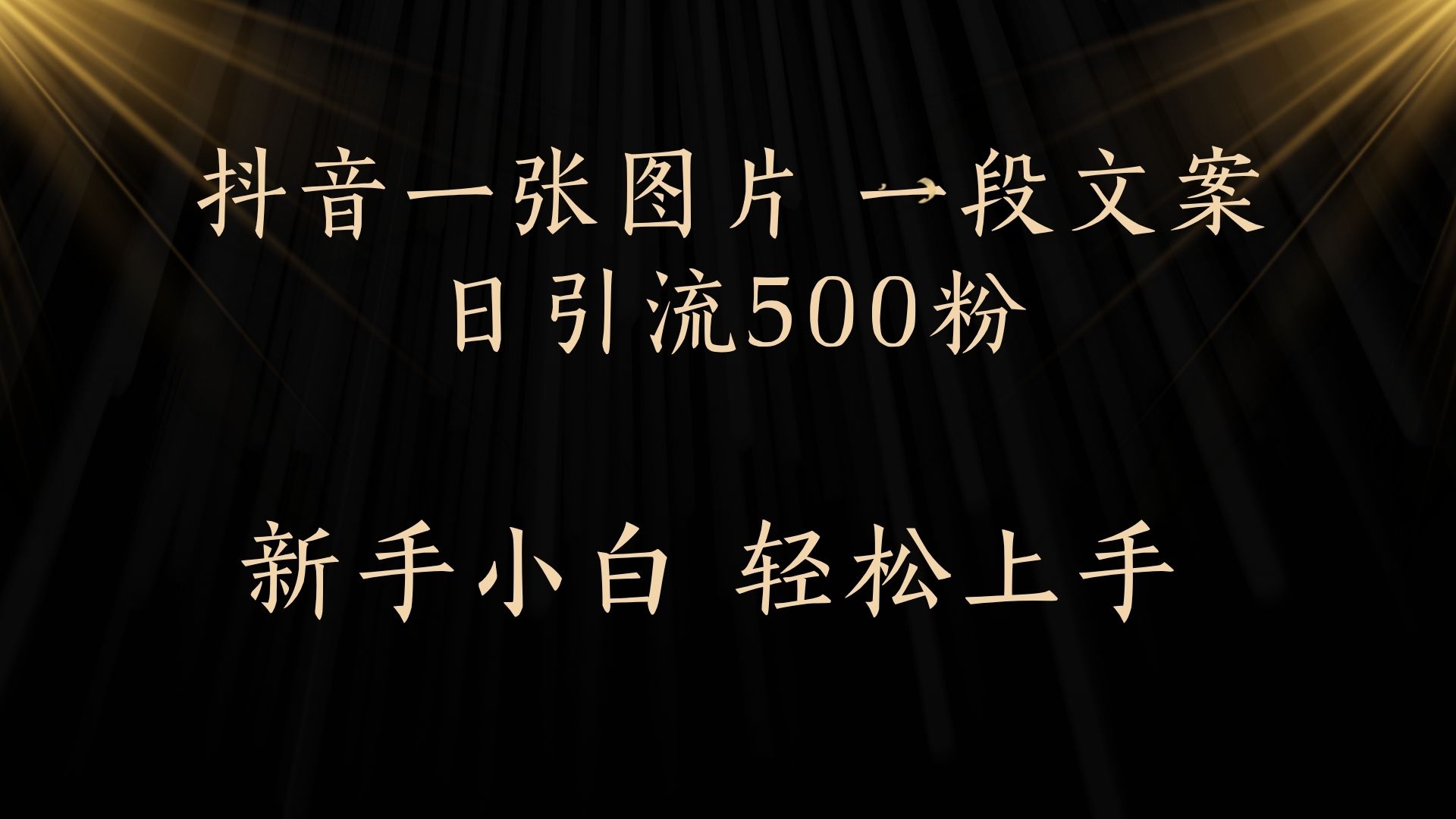 每天2分钟，抖音一张图片 一段文案日引流500粉安创网-网创项目资源站-副业项目-创业项目-搞钱项目安创网