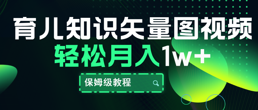 育儿知识矢量图视频，条条爆款，保姆级教程，月入10000+安创网-网创项目资源站-副业项目-创业项目-搞钱项目安创网