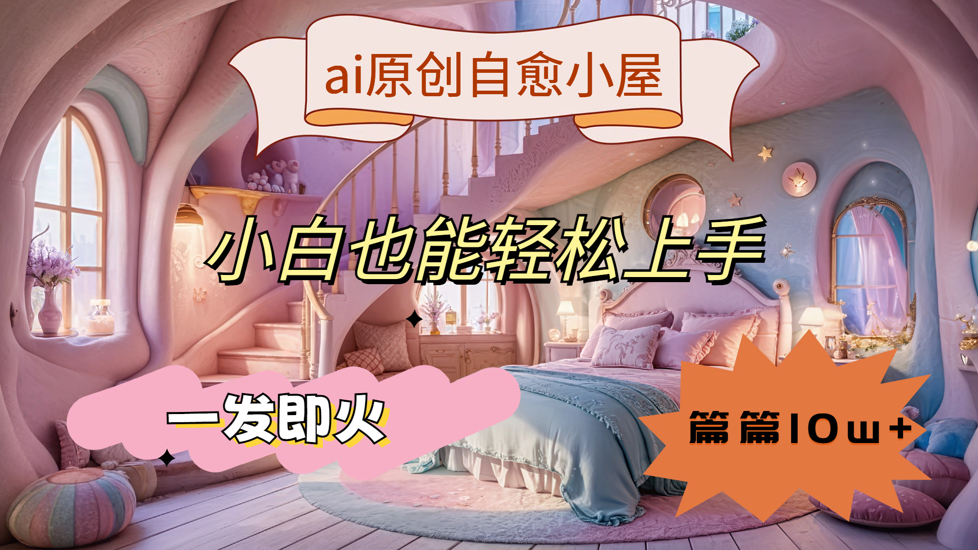 ai原创治愈小屋，小白也能轻松上手，一发即火，篇篇10w+安创网-网创项目资源站-副业项目-创业项目-搞钱项目安创网