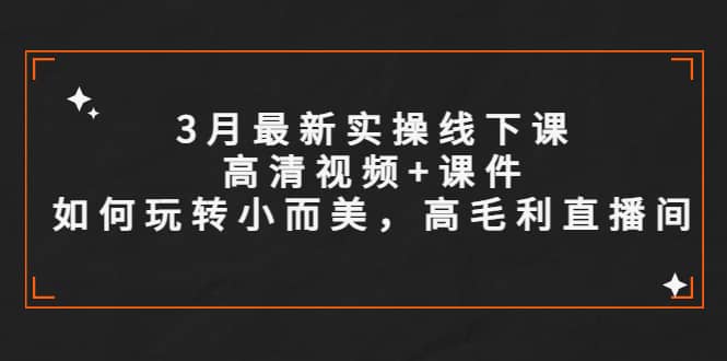 3月最新实操线下课高清视频+课件，如何玩转小而美，高毛利直播间安创网-网创项目资源站-副业项目-创业项目-搞钱项目安创网