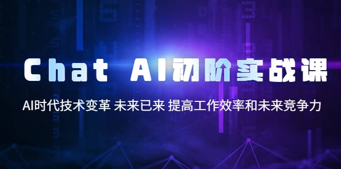 Chat AI初阶实战课，AI时代技术变革 未来已来 提高工作效率和未来竞争力安创网-网创项目资源站-副业项目-创业项目-搞钱项目安创网