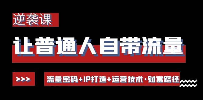 让普通人自带流量的逆袭课：流量密码+IP打造+运营技术·财富路径安创网-网创项目资源站-副业项目-创业项目-搞钱项目安创网