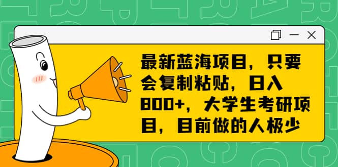 最新蓝海项目，只要会复制粘贴，日入800+，大学生考研项目，目前做的人极少安创网-网创项目资源站-副业项目-创业项目-搞钱项目安创网