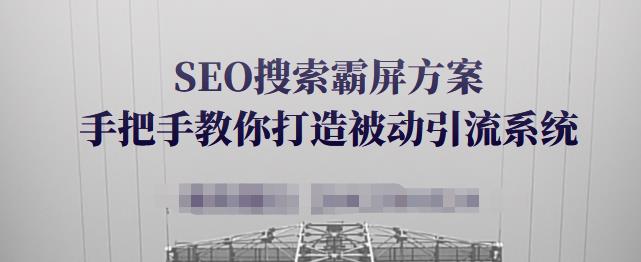 SEO搜索霸屏方案，手把手教你打造被动引流系统【视频课程】安创网-网创项目资源站-副业项目-创业项目-搞钱项目安创网