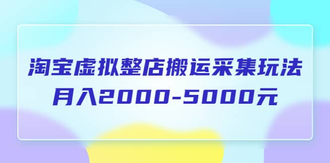 淘宝虚拟整店搬运采集玩法分享课：月入2000-5000元（5节课）安创网-网创项目资源站-副业项目-创业项目-搞钱项目安创网