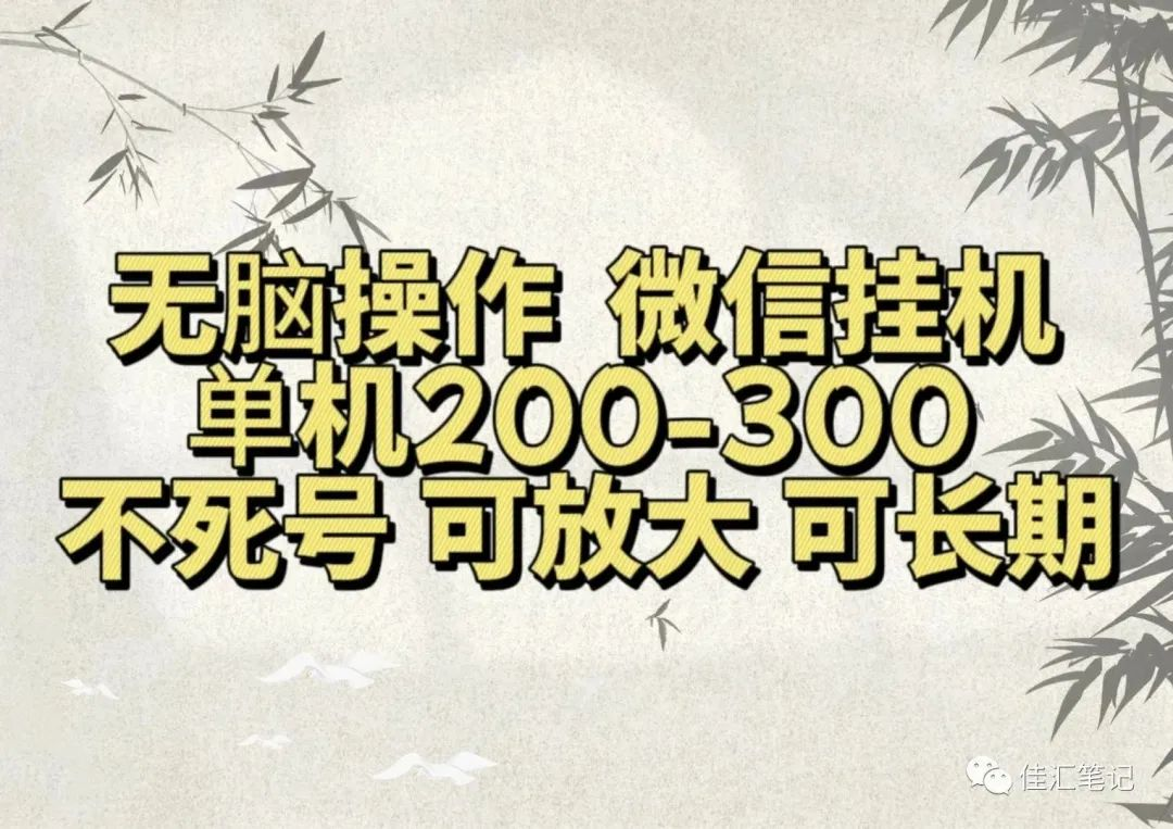 无脑操作微信视频号挂机单机200-300一天，不死号，可放大，工作室实测安创网-网创项目资源站-副业项目-创业项目-搞钱项目安创网