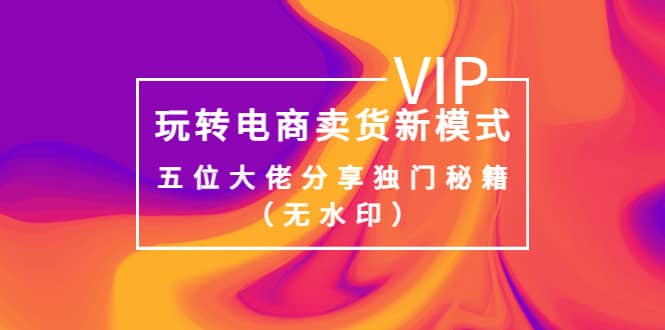 某收费培训：玩转电商卖货新模式，五位大佬分享独门秘籍（无水印）安创网-网创项目资源站-副业项目-创业项目-搞钱项目安创网