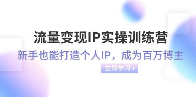 流量变现-IP实操训练营：新手也能打造个人IP，成为百万博主（46节课）安创网-网创项目资源站-副业项目-创业项目-搞钱项目安创网