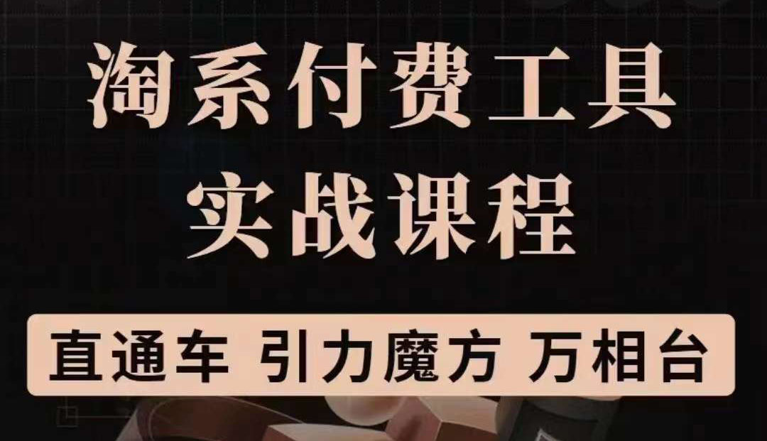 淘系付费工具实战课程【直通车、引力魔方】战略优化，实操演练（价值1299）安创网-网创项目资源站-副业项目-创业项目-搞钱项目安创网