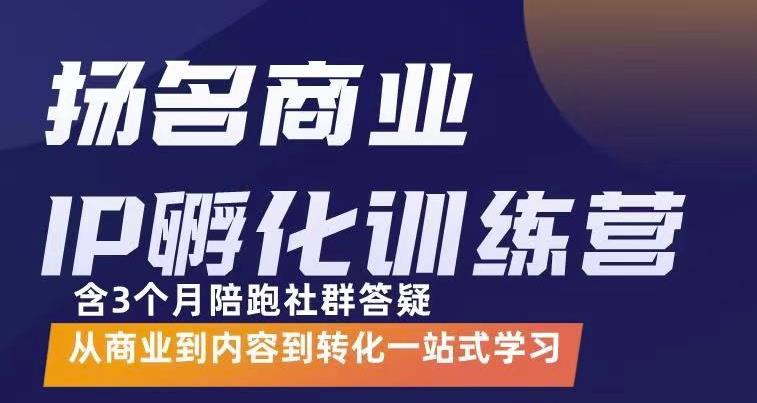 杨名商业IP孵化训练营，从商业到内容到转化一站式学 价值5980元安创网-网创项目资源站-副业项目-创业项目-搞钱项目安创网