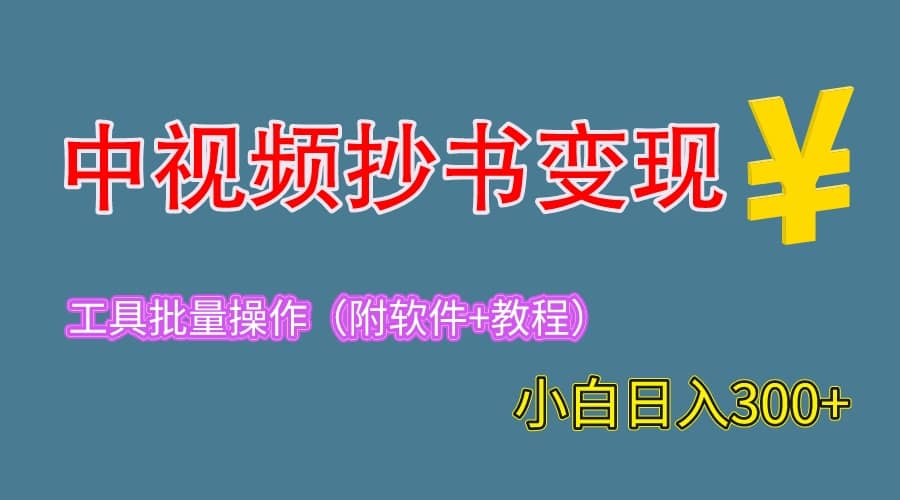 2023中视频抄书变现（附工具+教程），一天300+，特别适合新手操作的副业安创网-网创项目资源站-副业项目-创业项目-搞钱项目安创网