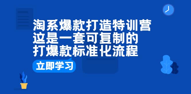 淘系爆款打造特训营：这是一套可复制的打爆款标准化流程安创网-网创项目资源站-副业项目-创业项目-搞钱项目安创网