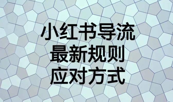 小红书导流最新规则应对方式【揭秘】安创网-网创项目资源站-副业项目-创业项目-搞钱项目安创网