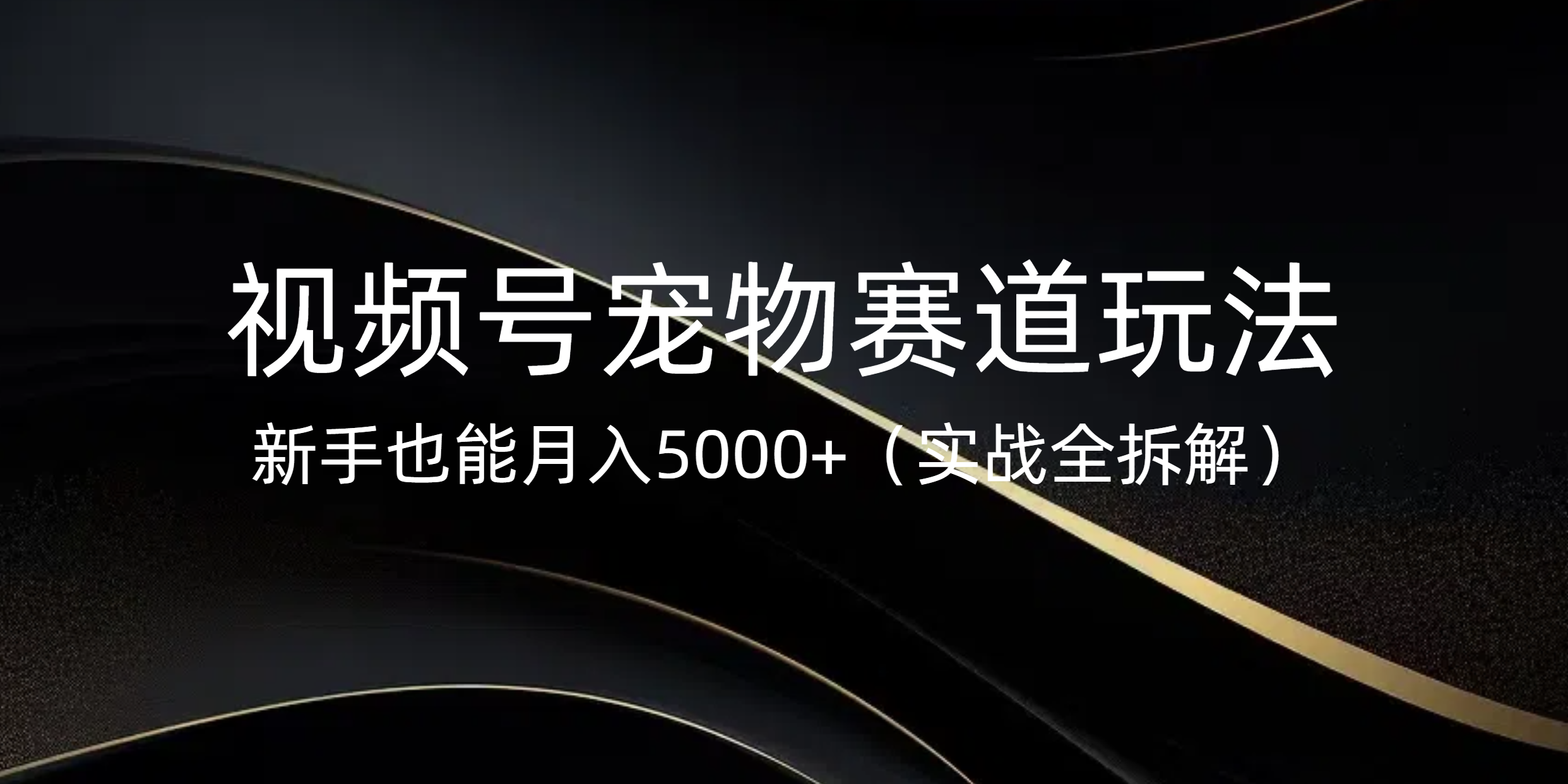 视频号宠物赛道玩法，新手也能月入5000+（实战全拆解）安创网-网创项目资源站-副业项目-创业项目-搞钱项目安创网