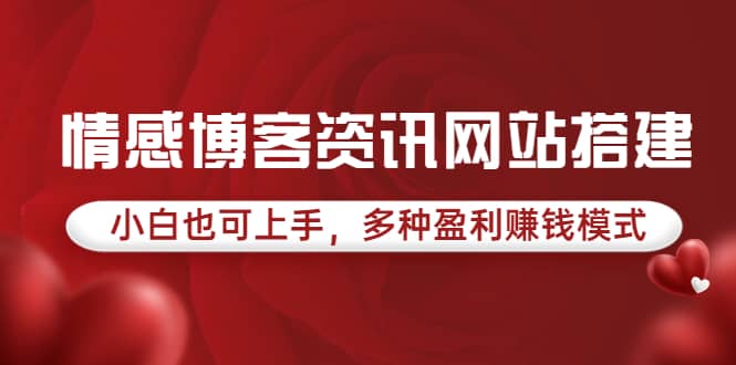 情感博客资讯网站搭建教学，小白也可上手，多种盈利赚钱模式（教程+源码）安创网-网创项目资源站-副业项目-创业项目-搞钱项目安创网