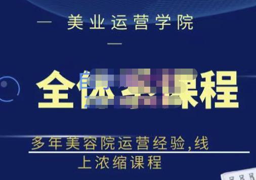网红美容院全套营销落地课程，多年美容院运营经验，线上浓缩课程安创网-网创项目资源站-副业项目-创业项目-搞钱项目安创网