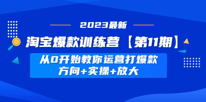 淘宝爆款训练营【第11期】 从0开始教你运营打爆款，方向+实操+放大安创网-网创项目资源站-副业项目-创业项目-搞钱项目安创网