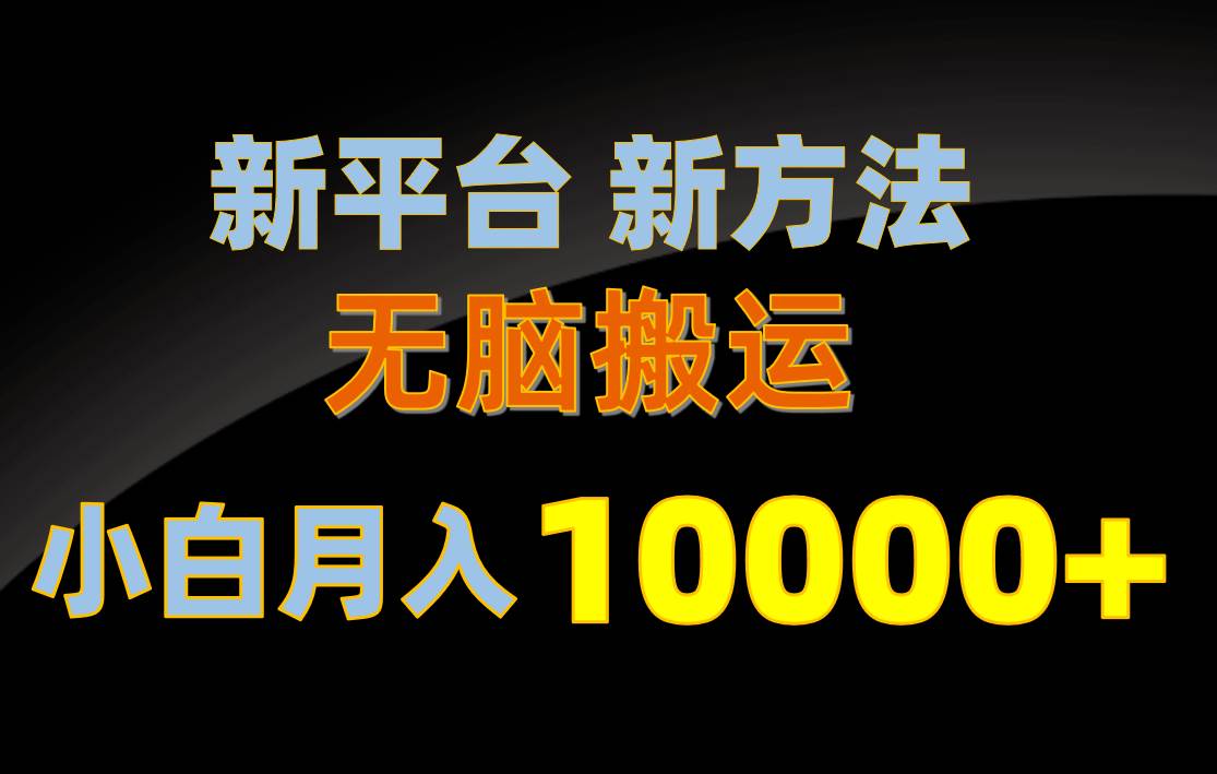新平台新方法，无脑搬运，月赚10000+，小白轻松上手不动脑安创网-网创项目资源站-副业项目-创业项目-搞钱项目安创网