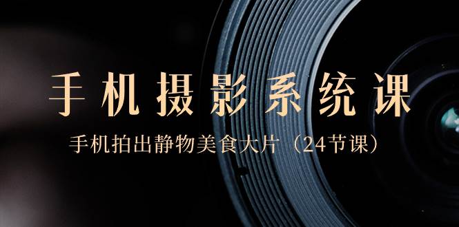 0基础-手机摄影系统课，手机拍出静物美食大片（24节课）安创网-网创项目资源站-副业项目-创业项目-搞钱项目安创网