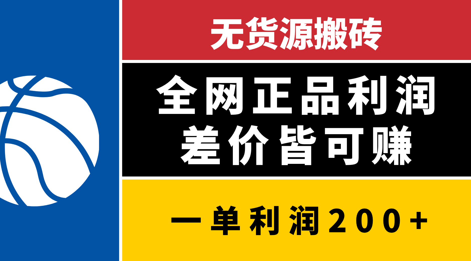 无货源搬砖，全网正品利润差价皆可赚，简单易懂，坚持就能出单安创网-网创项目资源站-副业项目-创业项目-搞钱项目安创网