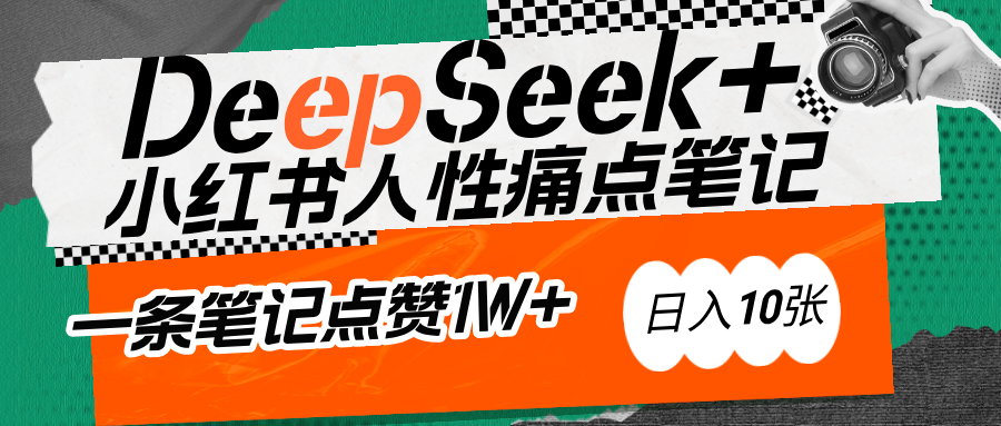 AI赋能小红书爆款秘籍：用DeepSeek轻松抓人性痛点，小白也能写出点赞破万的吸金笔记安创网-网创项目资源站-副业项目-创业项目-搞钱项目安创网
