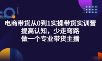 电商带货从0到1实操带货实训营:提高认知,少走弯路,做一个专业带货主播安创网-网创项目资源站-副业项目-创业项目-搞钱项目安创网