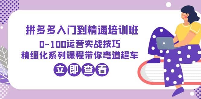 2023拼多多入门到精通培训班：0-100运营实战技巧 精细化系列课带你弯道超车安创网-网创项目资源站-副业项目-创业项目-搞钱项目安创网