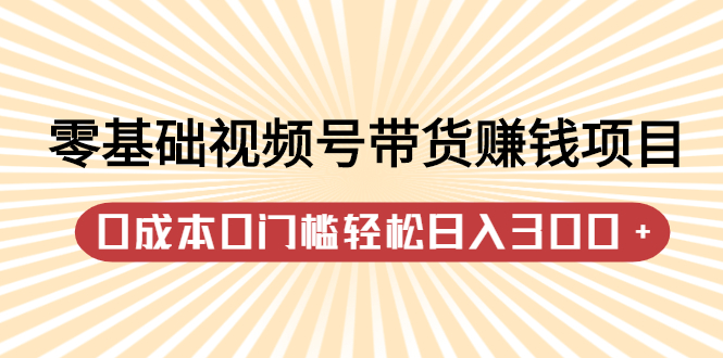零基础视频号带货赚钱项目，0成本0门槛轻松日入300+【视频教程】安创网-网创项目资源站-副业项目-创业项目-搞钱项目安创网