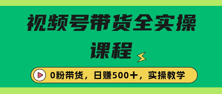 收费1980的视频号带货保姆级全实操教程，0粉带货安创网-网创项目资源站-副业项目-创业项目-搞钱项目安创网