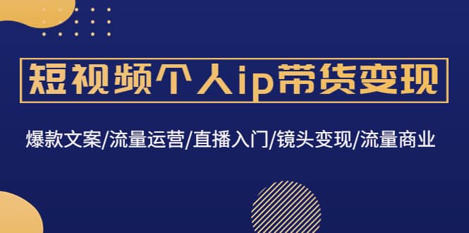 短视频个人ip带货变现：爆款文案/流量运营/直播入门/镜头变现/流量商业安创网-网创项目资源站-副业项目-创业项目-搞钱项目安创网