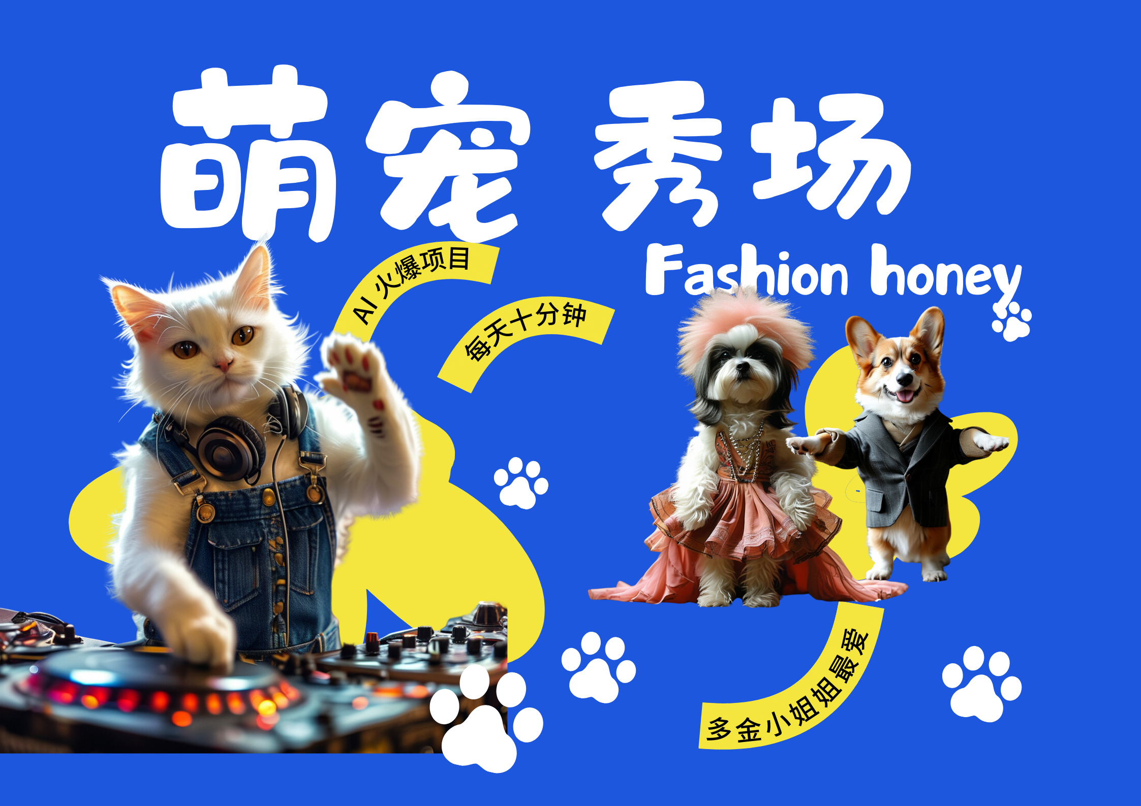 酷飒动物跳舞走秀  时尚喵FASHION汪 多金小姐姐最爱的 轻松月入破万安创网-网创项目资源站-副业项目-创业项目-搞钱项目安创网