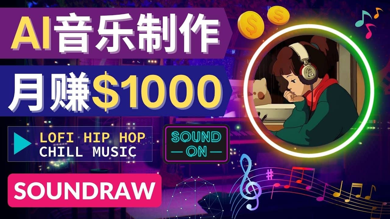无需任何音乐基础： 使用AI软件制作Lofi Hip Hop Chill Music 月赚1000美元安创网-网创项目资源站-副业项目-创业项目-搞钱项目安创网