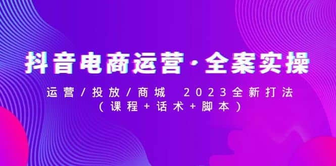 抖音电商运营·全案实操：运营/投放/商城 2023全新打法安创网-网创项目资源站-副业项目-创业项目-搞钱项目安创网