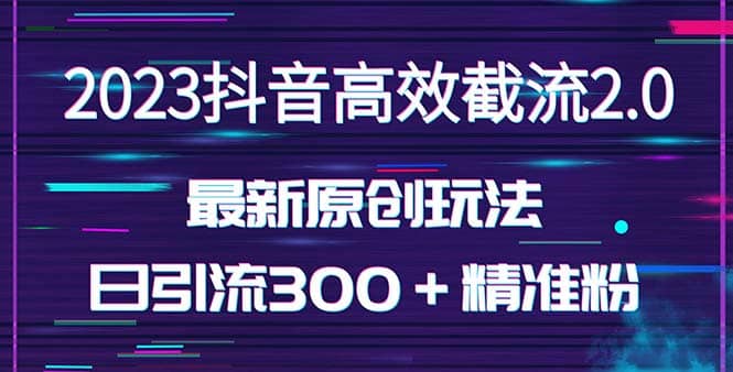 日引300＋创业粉，独家抖音高效截流2.0玩法（价值1280）安创网-网创项目资源站-副业项目-创业项目-搞钱项目安创网