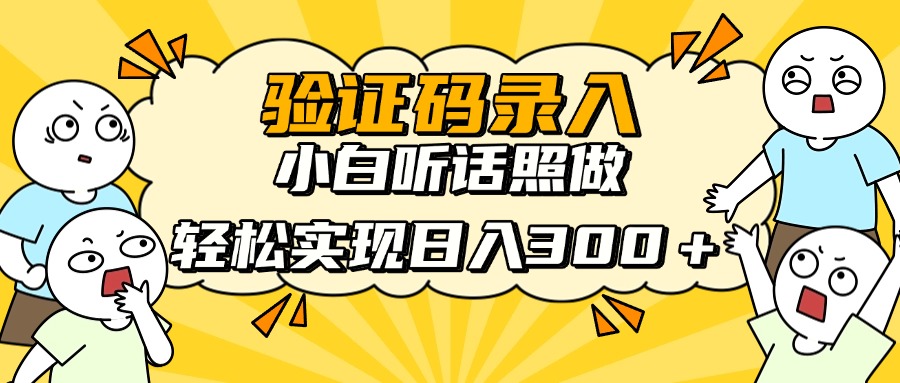 验证码录入，小白听话照做，轻松实现日入300＋安创网-网创项目资源站-副业项目-创业项目-搞钱项目安创网