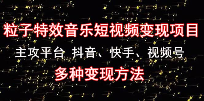 《粒子特效音乐短视频变现项目》主攻平台 抖音、快手、视频号 多种变现方法安创网-网创项目资源站-副业项目-创业项目-搞钱项目安创网