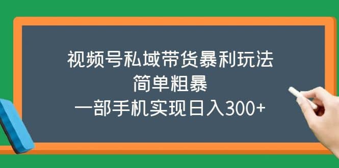 视频号私域带货暴利玩法，简单粗暴安创网-网创项目资源站-副业项目-创业项目-搞钱项目安创网