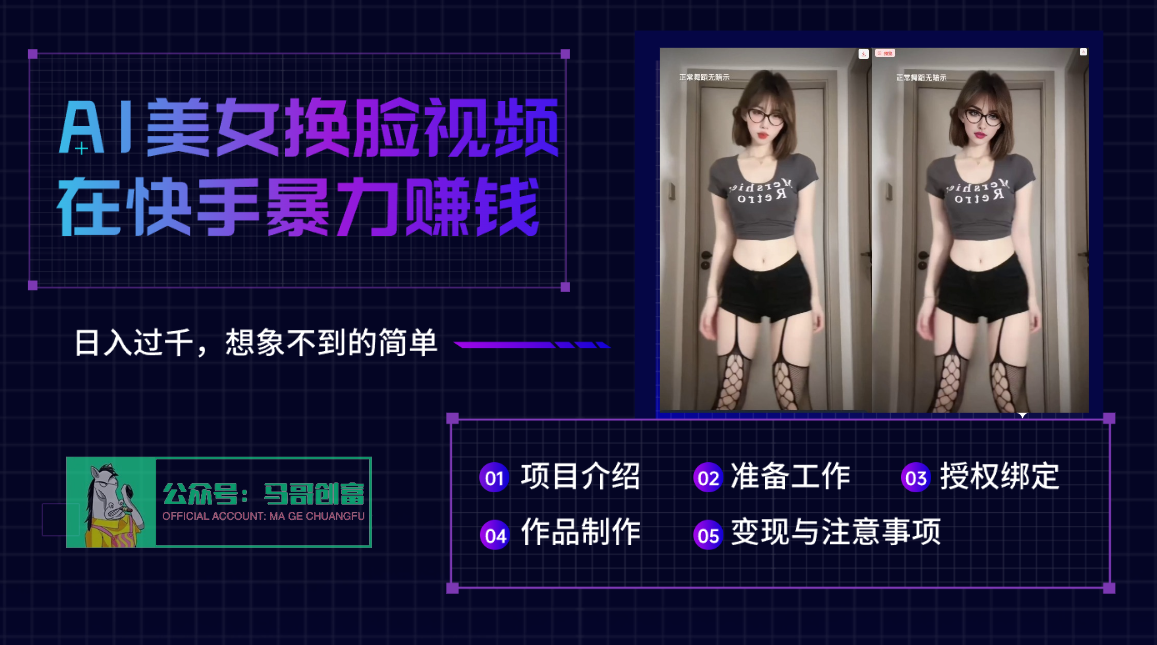 AI批量生成美女换脸视频，结合抖音快手暴利赚钱，通过此方法拉新日入过千安创网-网创项目资源站-副业项目-创业项目-搞钱项目安创网