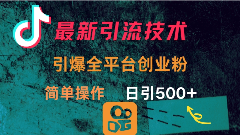 最新引流方法，引爆全平台创业粉操作简单，日引300＋安创网-网创项目资源站-副业项目-创业项目-搞钱项目安创网