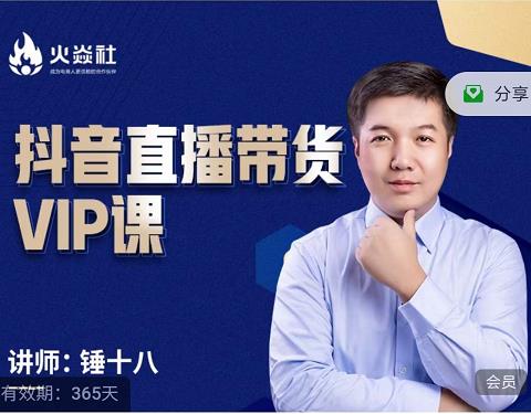 锤十八-抖音直播带货VIP课，专注直播带货有效盈利模式安创网-网创项目资源站-副业项目-创业项目-搞钱项目安创网